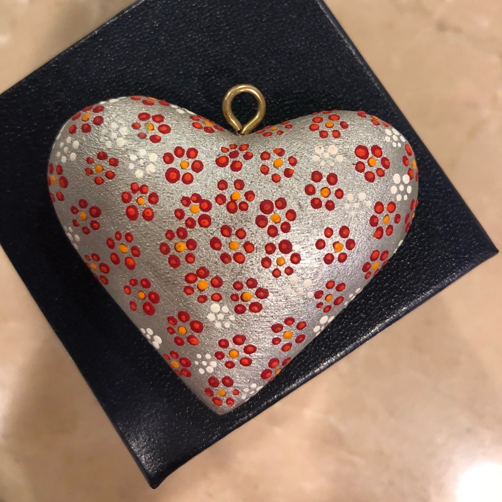 Hand Painted Wooden Heart Necklace